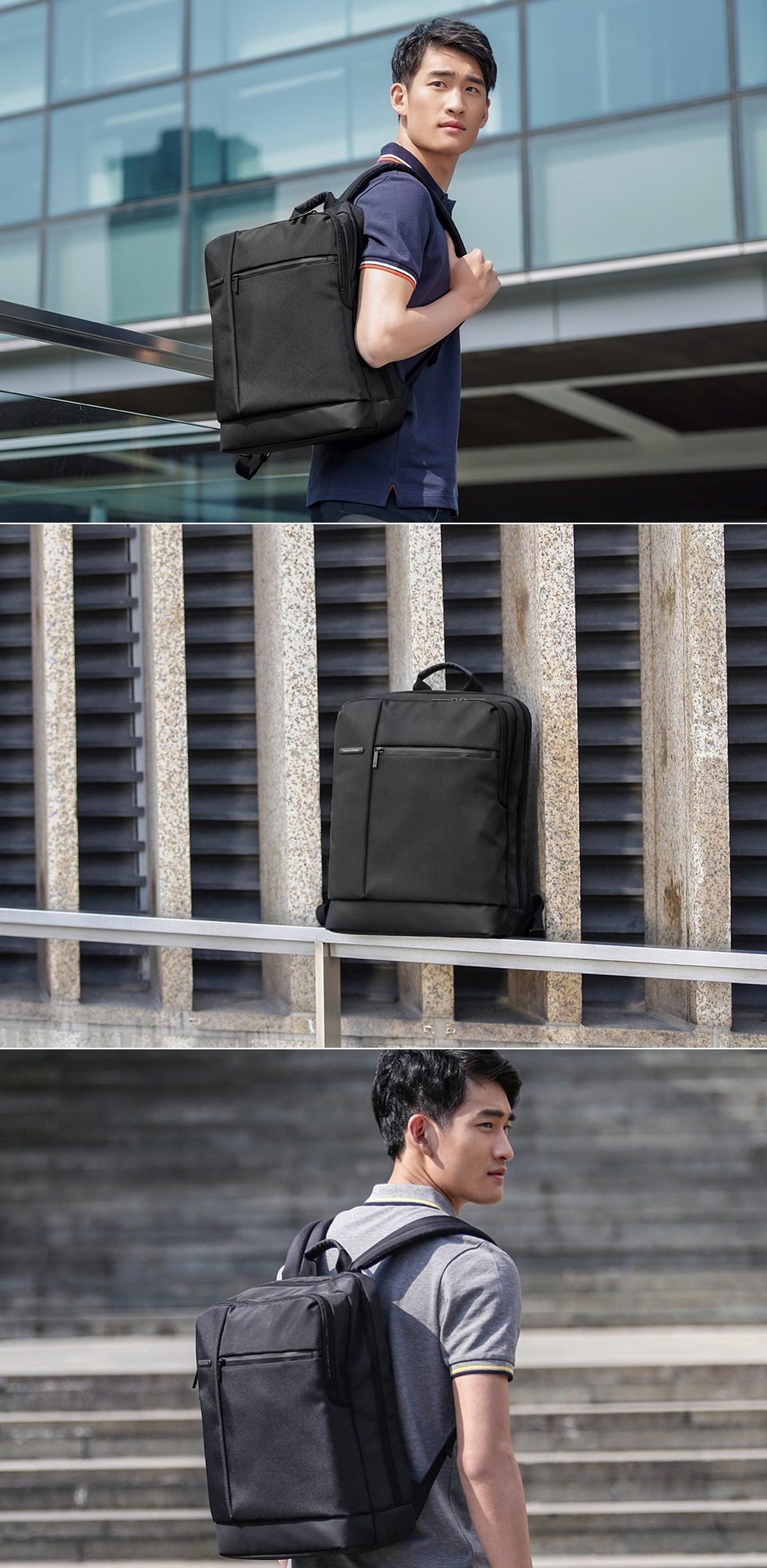 ryukzak dlya noutbuka xiaomi mi classic business backpack chyornyj
